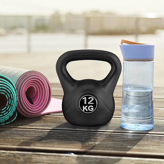 12 kg-os Kettlebell edzéshez, súlyzó, súly, terhelés, fitness ModernHome