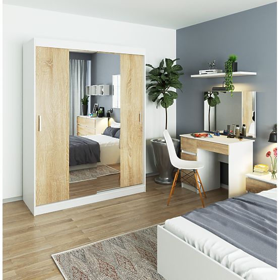 150 cm-es TOLÓSZEKRÉNY CLP FEHÉR / SONOMA