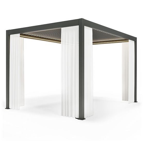372,5 cm-es függöny pergola oldalára, 4 m, fehér