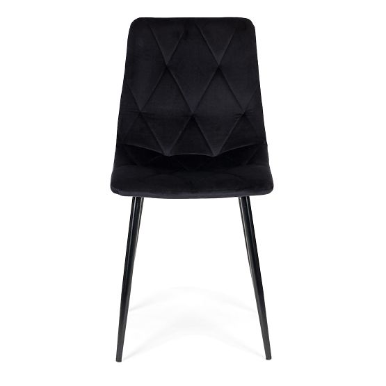 4 darab steppelt bársonyszék étkezőbe és nappaliba - fekete