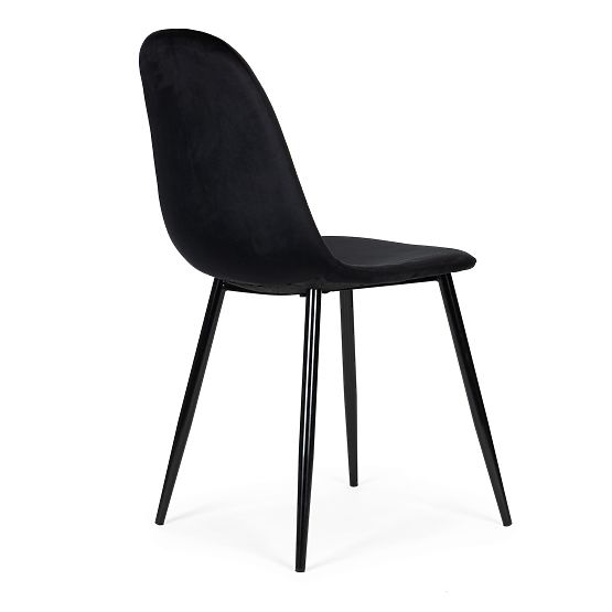 4 darabos bársony étkező- és nappali szék szett - fekete