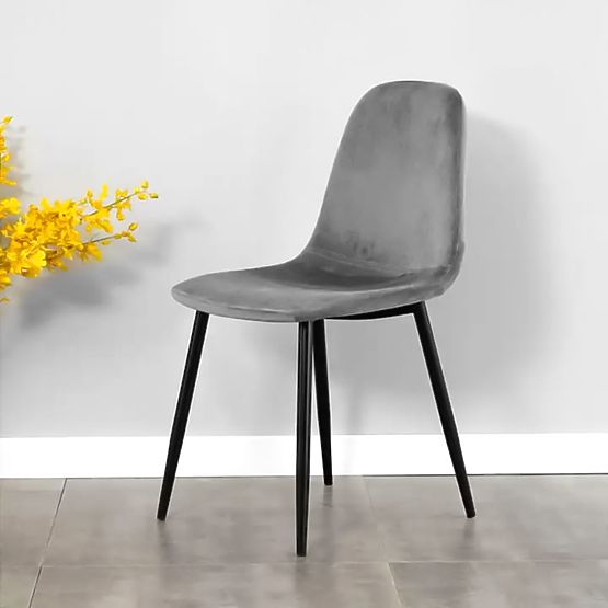 4 darabos bársony étkező- és nappali szék szett - szürke