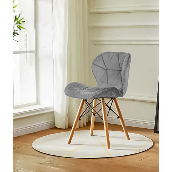 4 darabos bársony étkező- és nappali szék szett - szürke