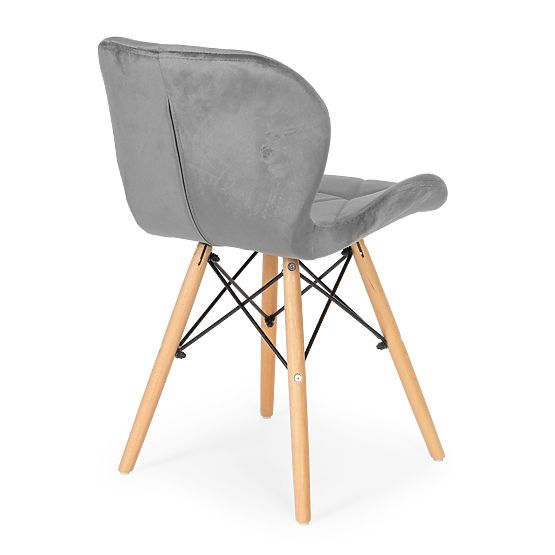 4 darabos bársony étkező- és nappali szék szett - szürke