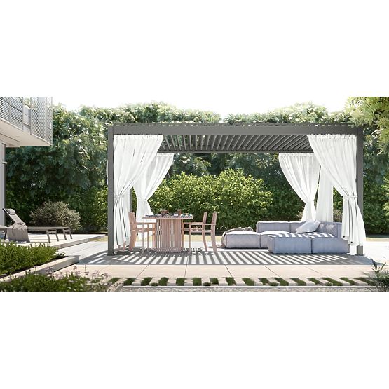 475 cm-es függöny pergola oldalára, 5 m, fehér