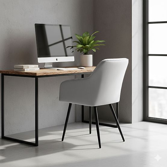 4x Bársony kárpitozott szék varrással Szürke FLORENCE Fekete lábak