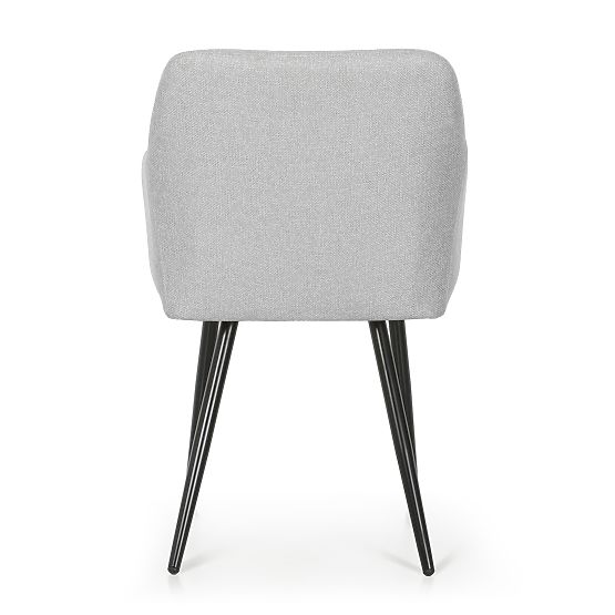 4x Kárpitozott szék négyzetes steppelés Világosszürke LUXANO Fekete lábak Lumos szövet