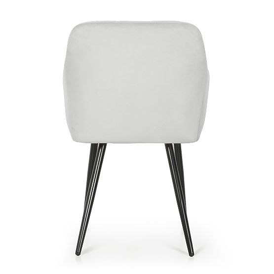 4x Kárpitozott szék négyzetes tűzéssel Szürke LUXANO Fekete lábak