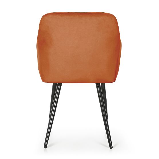 4x Kárpitozott szék négyzetes varrással Réz LUXANO Fekete lábak