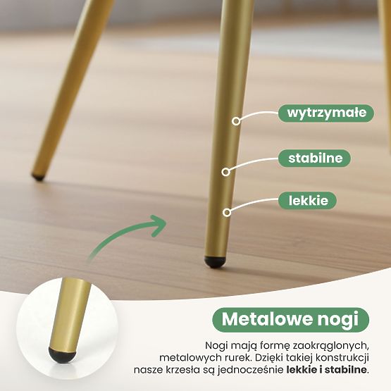 6x Bársony kárpitozott szék függőleges varrással Púderrózsaszín FLORENCE Arany lábak