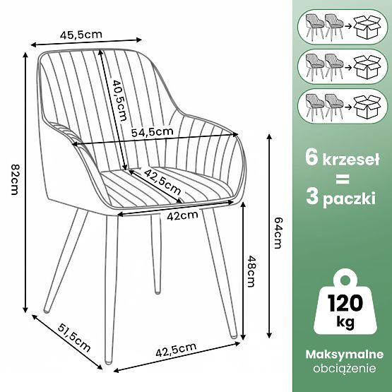 6x Bársony kárpitozott szék varrással Bézs FLORENCE Fekete lábak