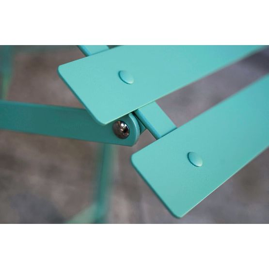 Acél Erkély Bútor (2 x összecsukható szék + asztal) SEMPLICI Mentazöld