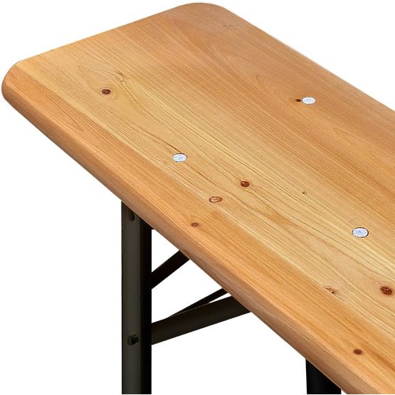 Acél-fa LAGER készlet: asztal + 2 pad 220 cm