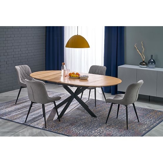 ACORD kinyitható asztal, természetes/fekete (2p=1db)