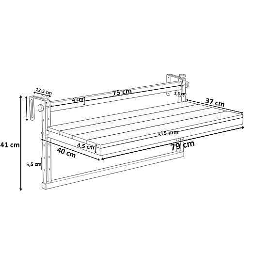 AGATTI BIS STONEWOOD függő erkélyasztal