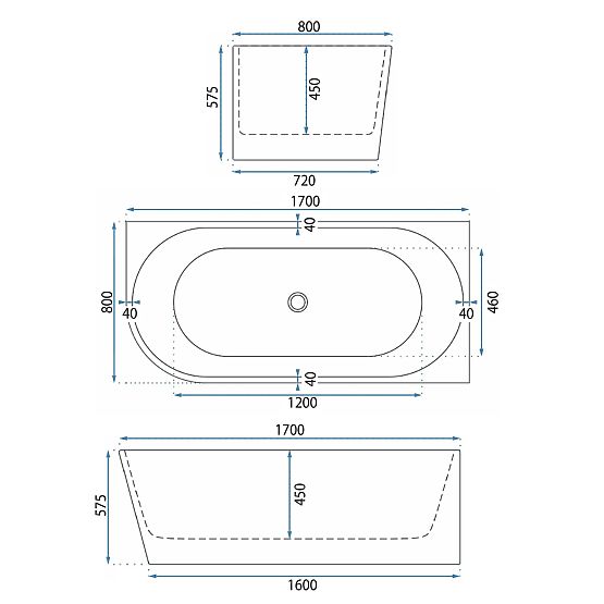Akrilát Sarokkád WENUS JOBB 170