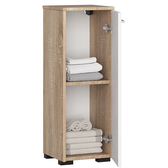 ÁLLÓ FÜRDŐSZOBA SZEKRÉNY FIN S30 1D SONOMA TÖLGY / FEHÉR