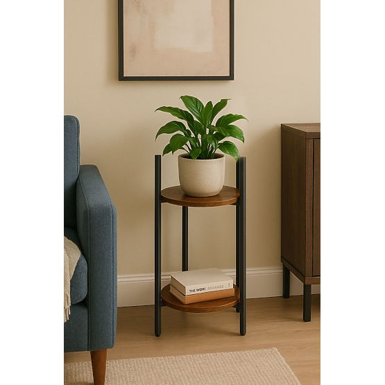 Álló virágtartó állvány dekoráció 2 szintes loft ModernHome