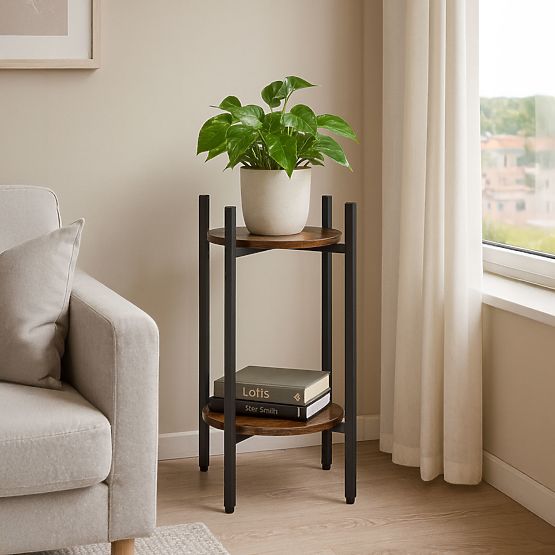 Álló virágtartó állvány dekoráció 2 szintes loft ModernHome