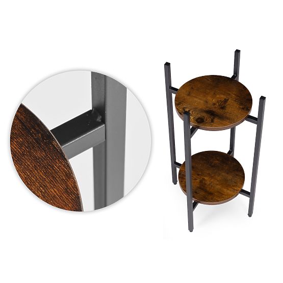 Álló virágtartó állvány dekoráció 2 szintes loft ModernHome