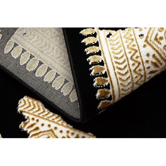 ALLURE 1965 Keret szőnyeg - Strukturális, stílusos, glamour fekete / arany