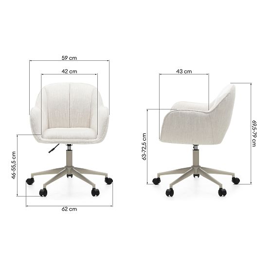 Almeria forgószék, krém/bézs lábak