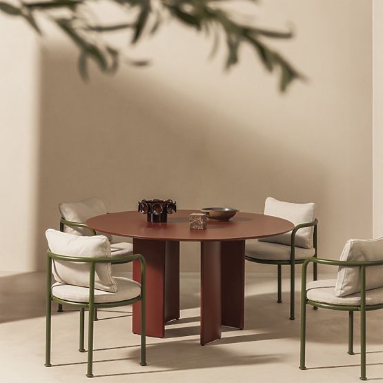 Amarello kerti szék alumínium, világos bézs/zöld, lekerekített