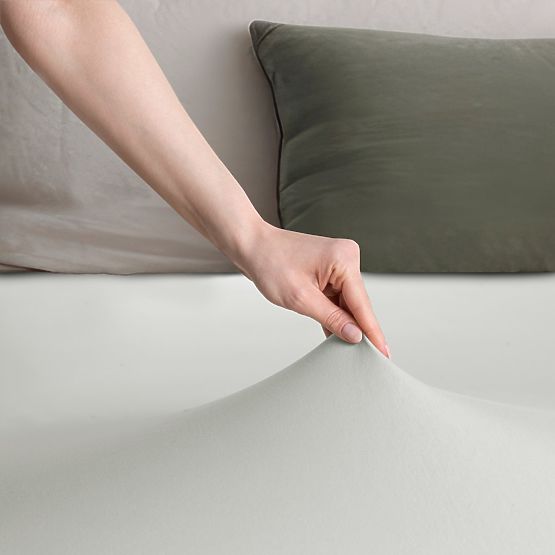 AMBER lepedő fehér szín klasszikus stílus anyag jersey 80-90x200 DecoKing