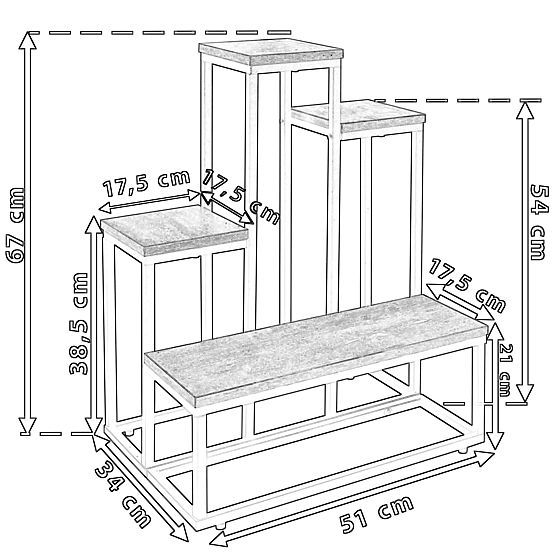 ANTIRES fehér márvány fém virágtartó