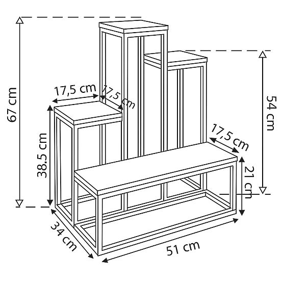 ANTIRES virágtartó állvány fekete márvány
