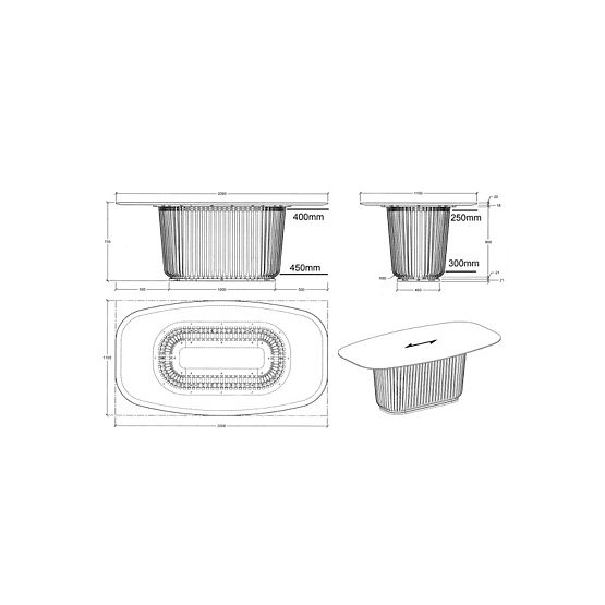 Araia étkezőasztal lamellákkal fekete kőris