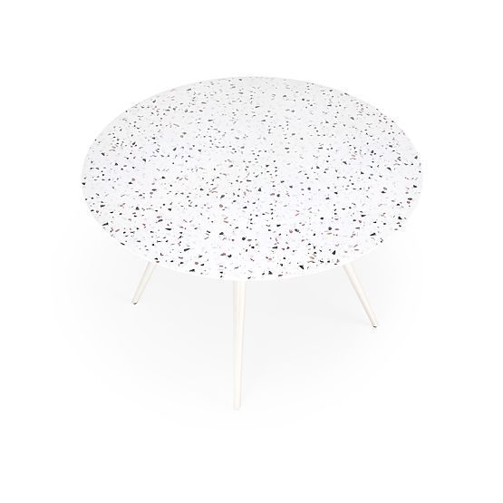 ARAMIS asztal, lap - terrazzo, lábak - fehér (2p=1db)