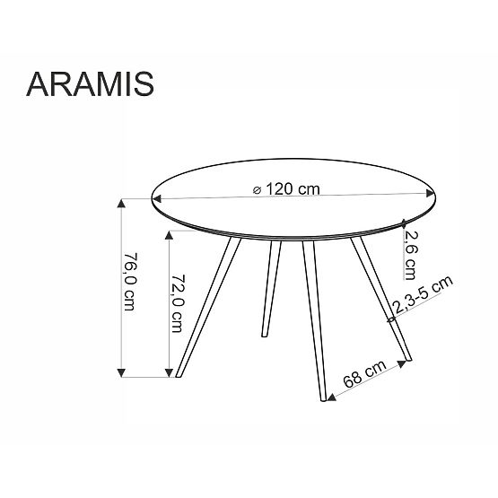 ARAMIS asztal, lap - terrazzo, lábak - fehér (2p=1db)