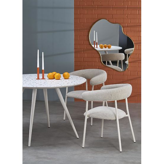 ARAMIS asztal, lap - terrazzo, lábak - fehér (2p=1db)