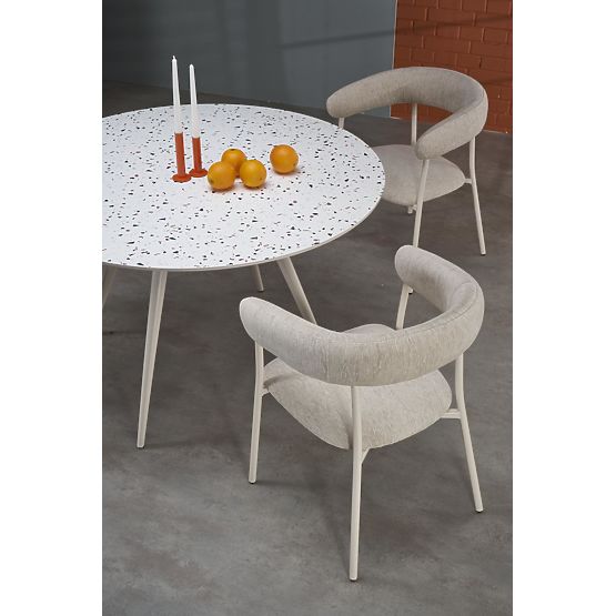 ARAMIS asztal, lap - terrazzo, lábak - fehér (2p=1db)