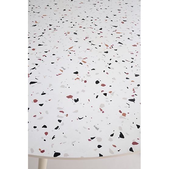 ARAMIS asztal, lap - terrazzo, lábak - fehér (2p=1db)