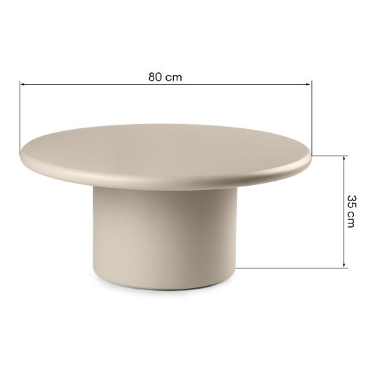 Arce dohányzóasztal 80 cm, sötét bézs, matt