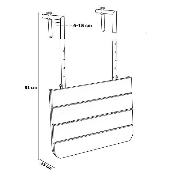 ARETTO fekete összecsukható erkélyasztal