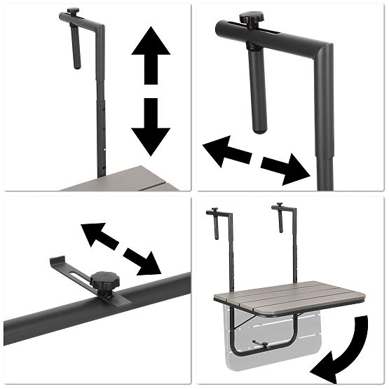 ARETTO szürke összecsukható erkélyasztal