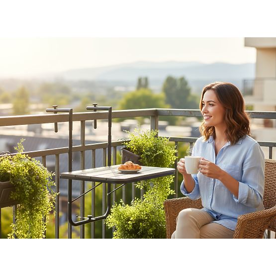 ARETTO szürke összecsukható erkélyasztal