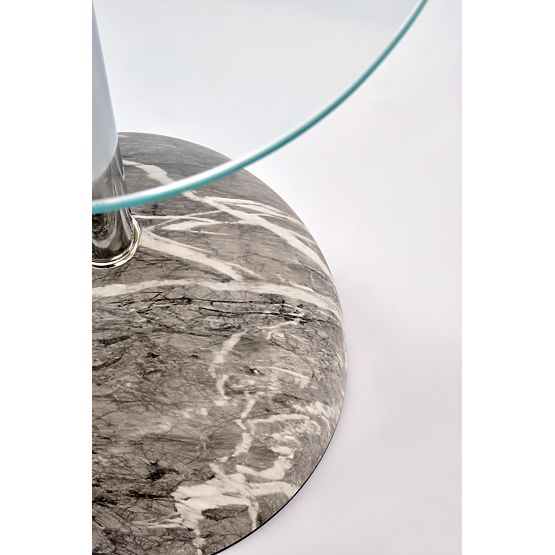 ARIANA dohányzóasztal, szürke márvány / átlátszó (2p=1db)