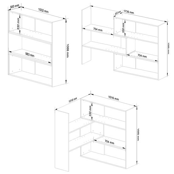 Átalakítható mini TWIST polc - sonoma tölgy