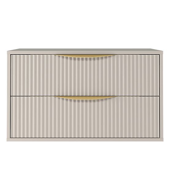 Avila 2.0 mosdó alatti szekrény, 80 cm, bordázott, arany fogantyúk, kasmír