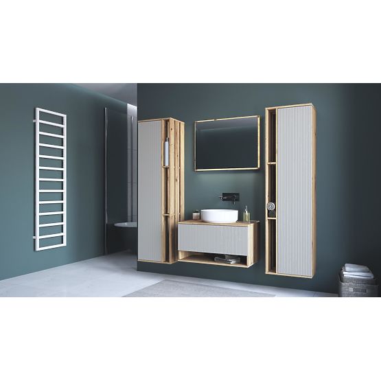 AVIOLA Tükör 80 cm + LED tölgy artisan