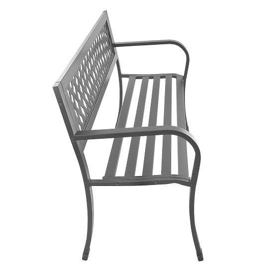 Ažsúros kerti pad háttámlával parkos teraszra, erkélyre, fém szerkezet, grafit