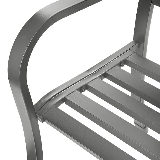 Ažsúros kerti pad háttámlával parkos teraszra, erkélyre, fém szerkezet, grafit