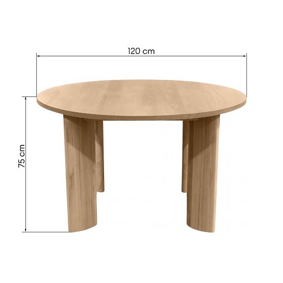Bali étkezőasztal 120 cm, kerek, krémfehér