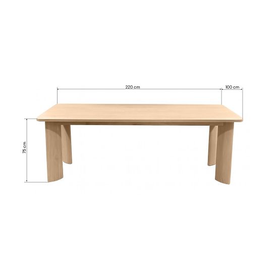 Bali étkezőasztal 220 cm, krémfehér