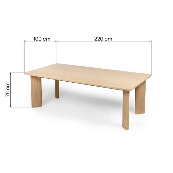 Bali étkezőasztal 220 cm, krémfehér