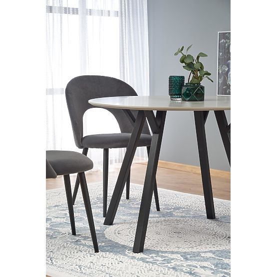 BALROG kerek asztal, szerkezet - fekete, lap - világosszürke (2p=1ks)